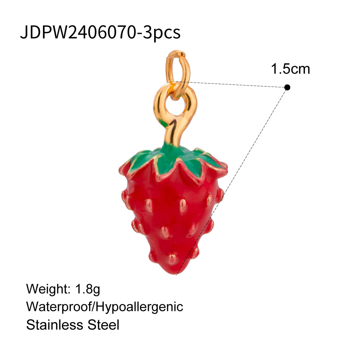 Charm a barra con perle minimalista in acciaio inossidabile per accessori fai-da-te di gioielli da donna