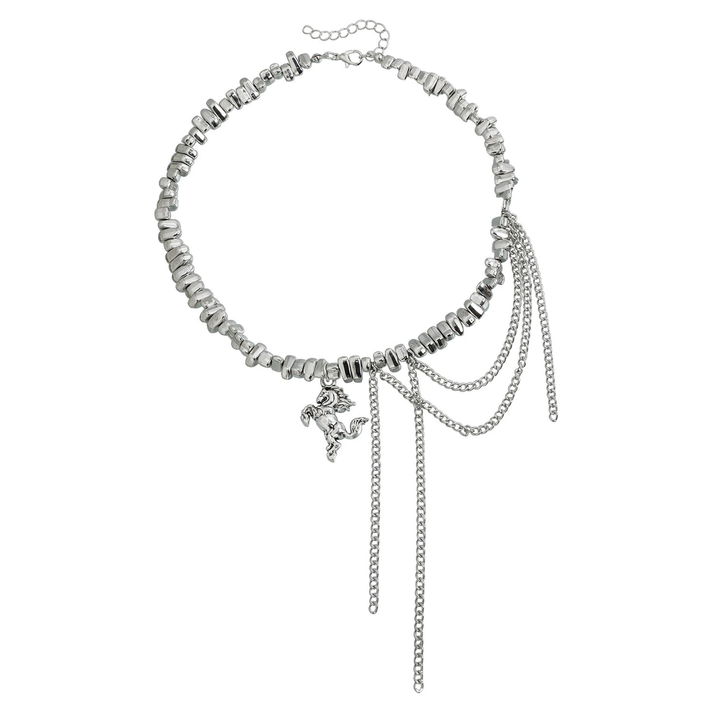 Sweet Streetwear Geometric Acrylic and Alloy Plated Unicorn Necklace for Women