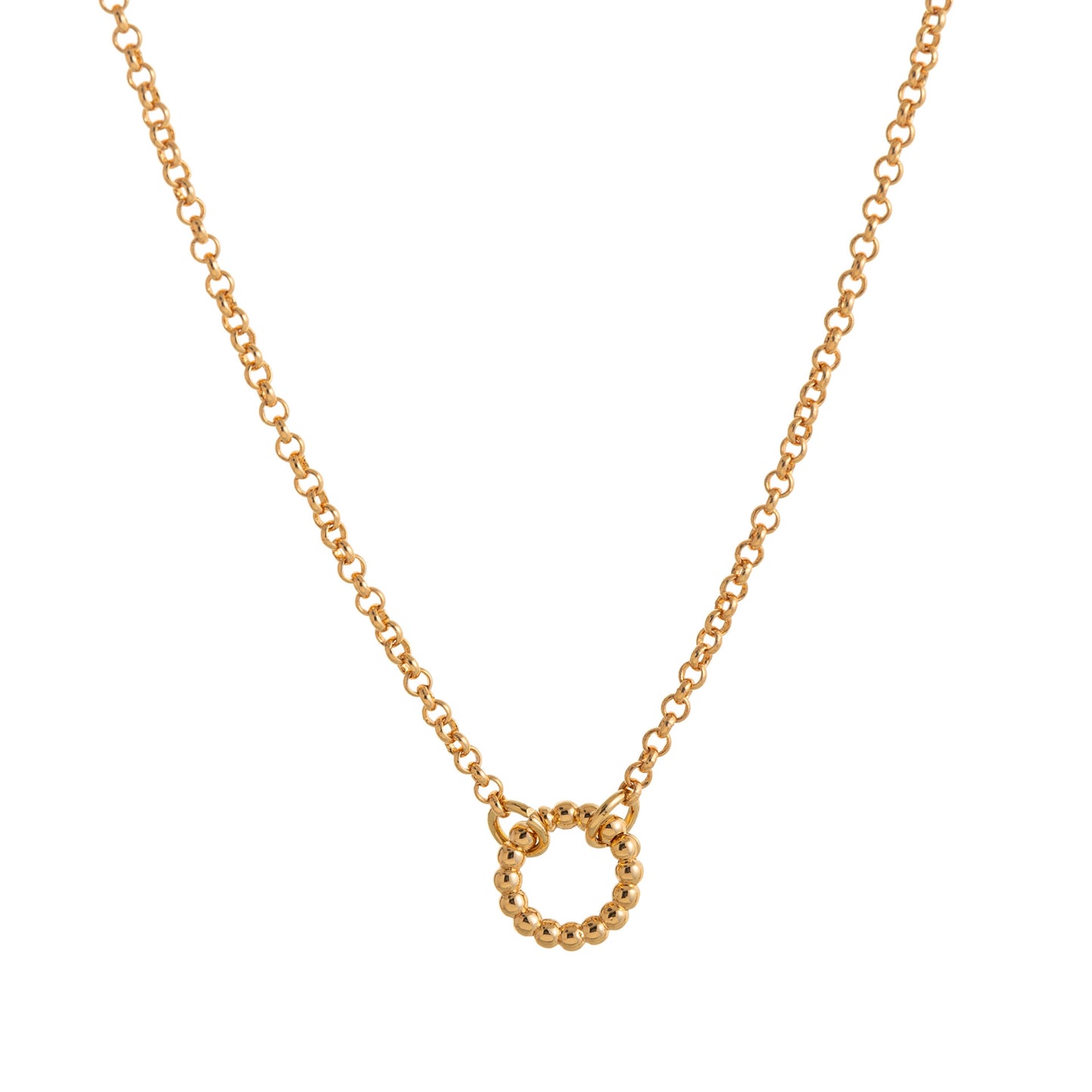 Vintage 18K Gold Plated Brass Geometric Heart Round Oval Cubic Zirconia Pendant Corn Chain Necklace DIY Charm Bar