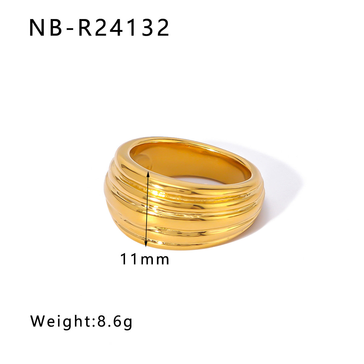 Asymmetrical Irregular Textured Stainless Steel Ring with Wavy Leaf and Geometric Shape Design