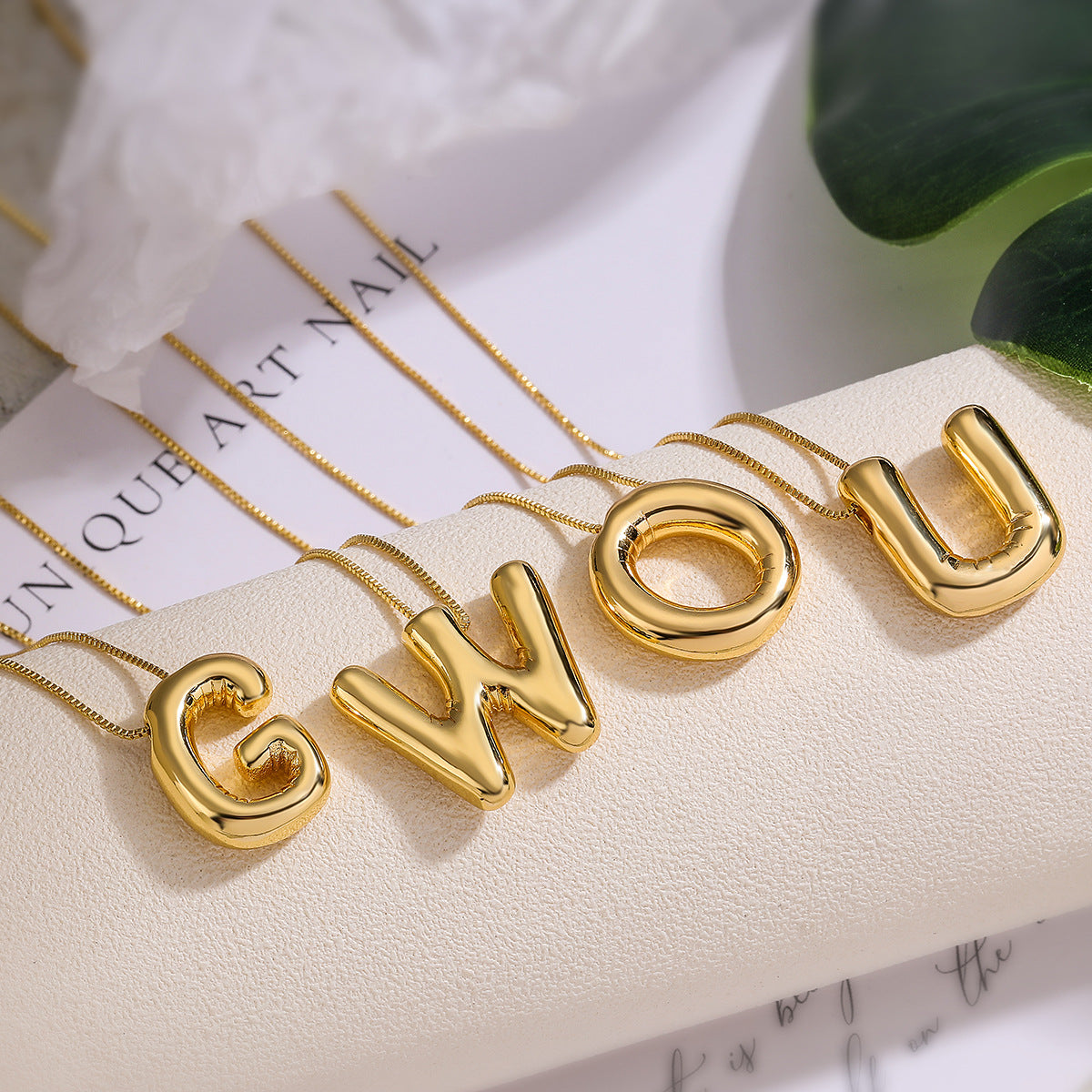 Minimalist Irregular Geometric Letter Balloon Pendant Necklace for Women