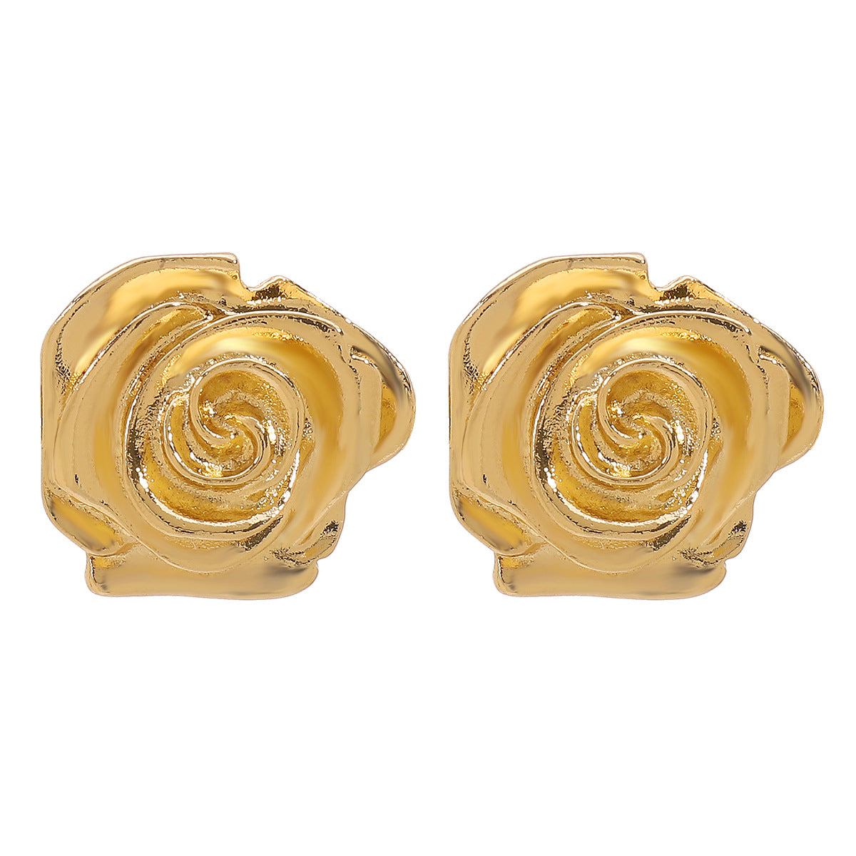 Elegante anillo de metal geométrico estilo vintage con motivo floral de rosa y acabado chapado