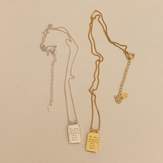 Collar con colgante de letra geométrica minimalista en plata de ley 925 para mujer