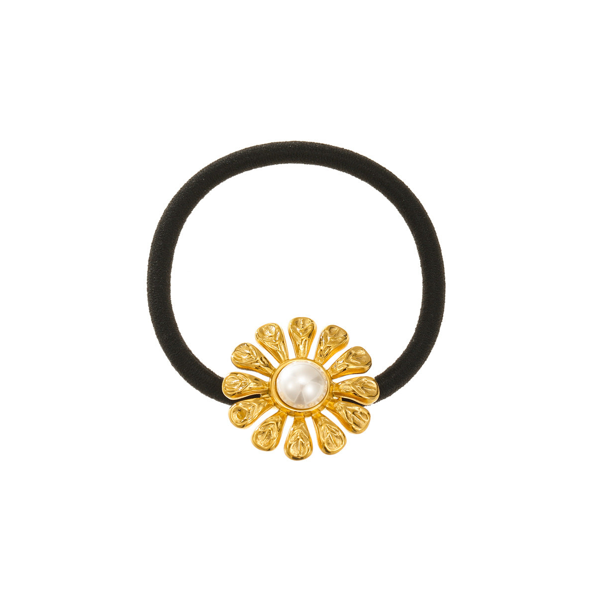 Fermacapelli Vintage in Acciaio Inox a Girasole con Dettagli in Perle per Donna, Accessorio per Capelli alla Moda ad Alta Elasticità