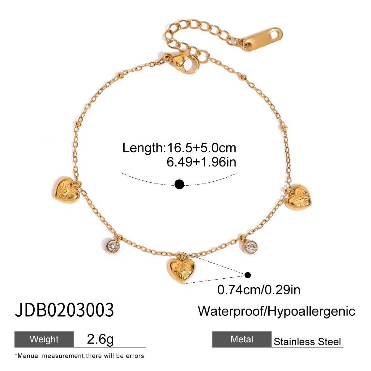 Pulsera Minimalista de Acero Inoxidable en Forma de Corazón para Mujer con Acabado Chapado Joyería de Lujo