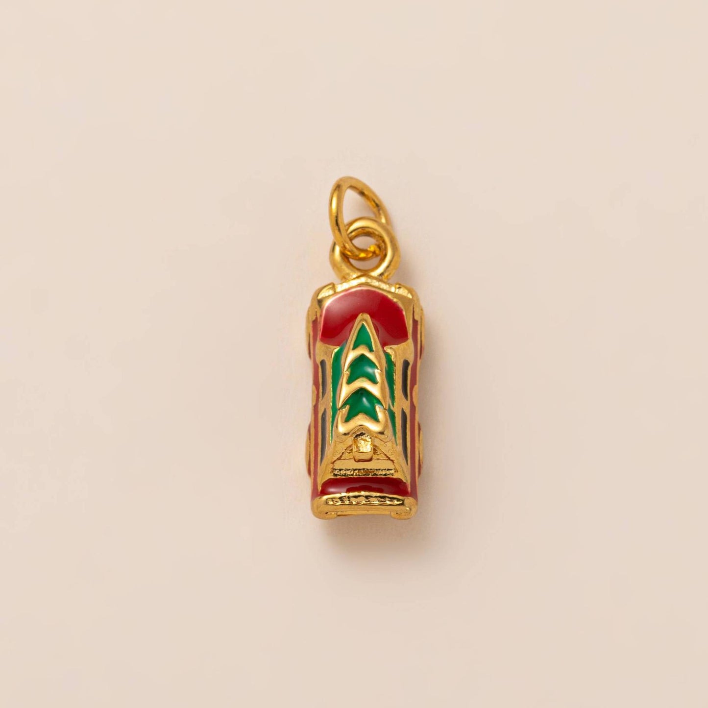Vintage Geometric Stainless Steel PVD Gold Plated Charm Bar