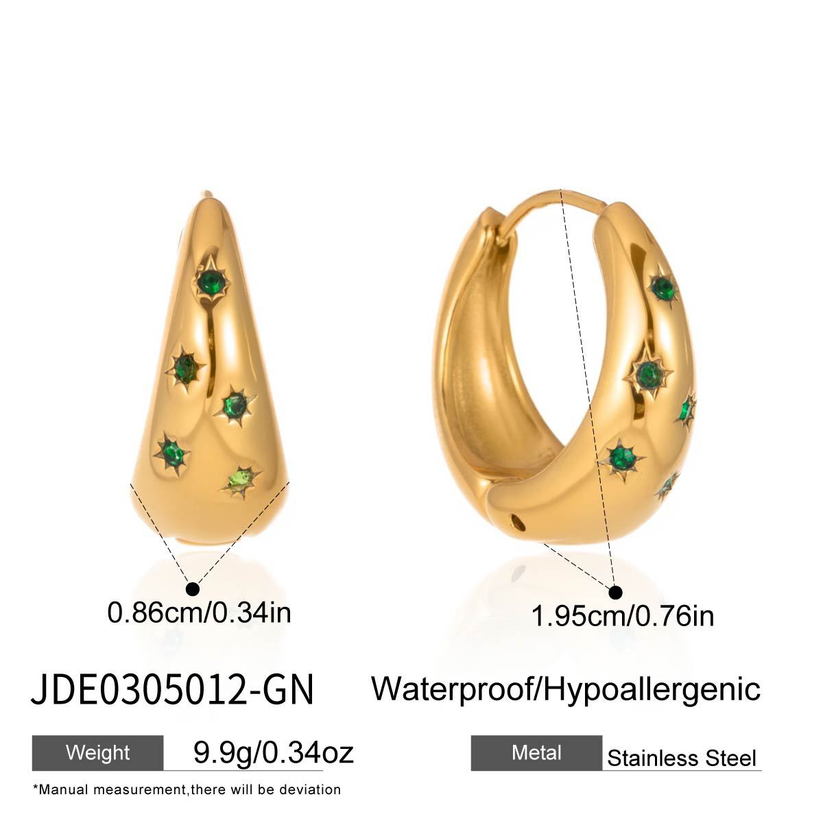 Elegant Oval Geometric Rhinestone Plated Stainless Steel Earrings for Women