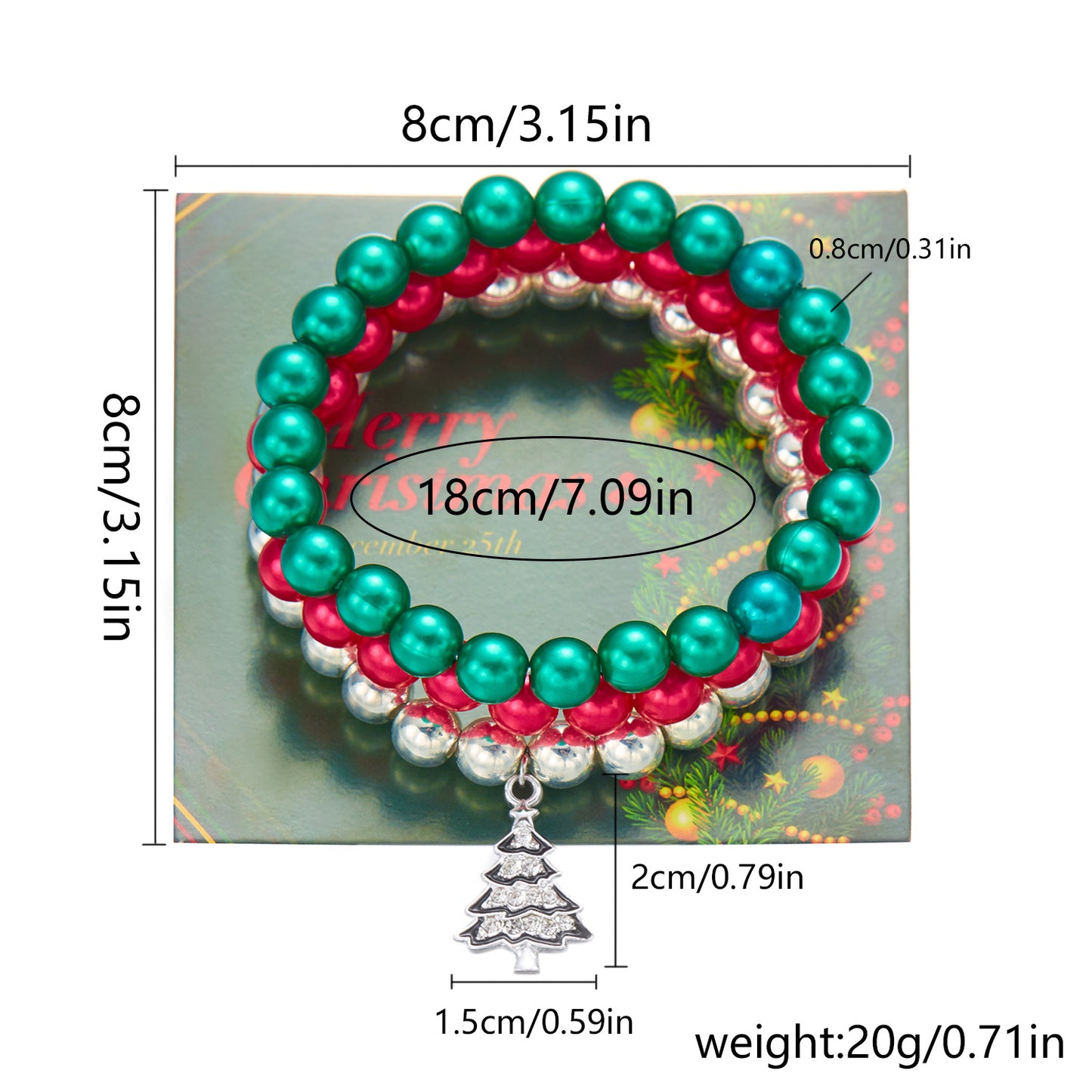 Set di braccialetti con perline e lettere a tema natalizio fatti a mano per donne con ciondolo a Babbo Natale, accessorio alla moda per le feste