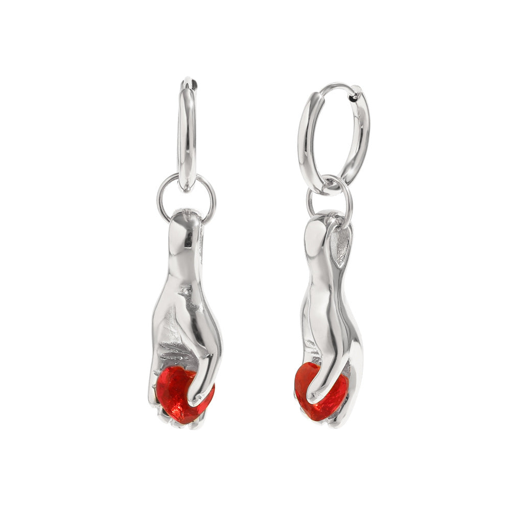 Retro Minimalist Geometric Stainless Steel Earrings with 18K Gold Plating for Women