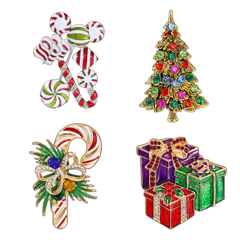 Spilla Creativa a Cartone Animato per Regali di Natale, Spilla in Lega con Finitura Placcata, Accessorio Unisex per le Feste