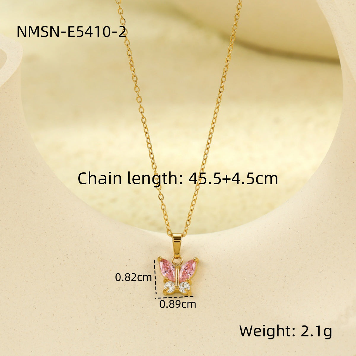 Collana alla moda in acciaio inossidabile placcato con zirconi a forma di fiocco per donna, catena clavicola minimalista