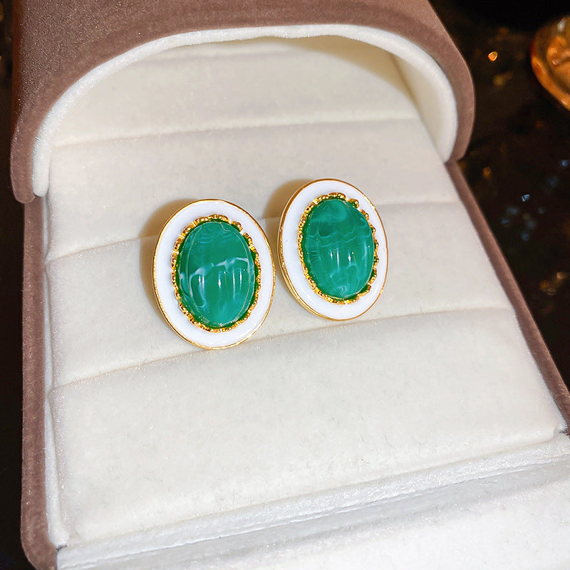 Vintage Geometric Alloy Earrings with Gold-Plated Finish and Stainless Steel Posts for Women