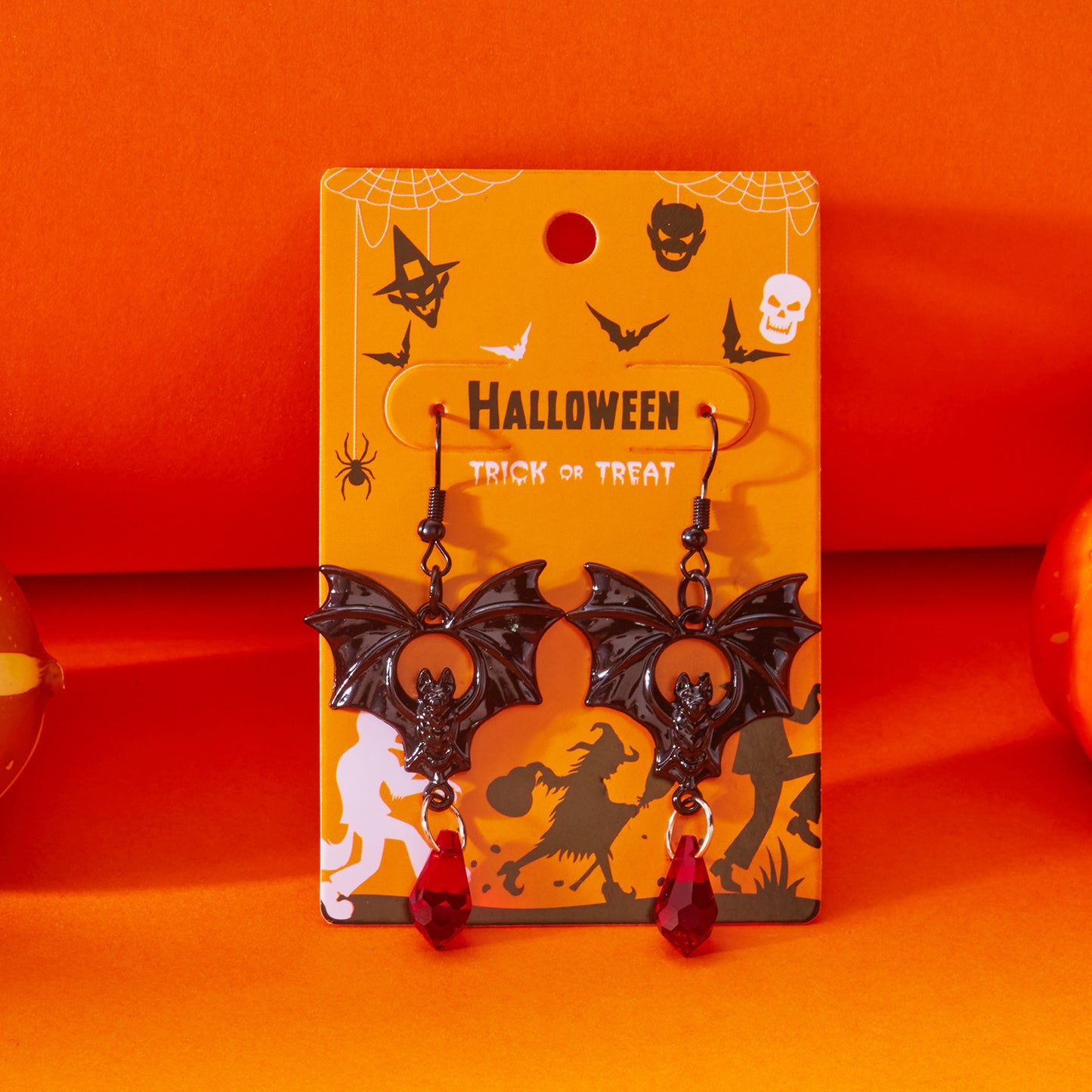 Pendientes góticos de murciélago para mujer con acabado de aleación galvanizada, estilo vintage para festivales de Halloween