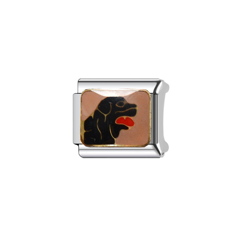 Sweet Cartoon Animal Stainless Steel Plated DIY Charm Bar Bracelet