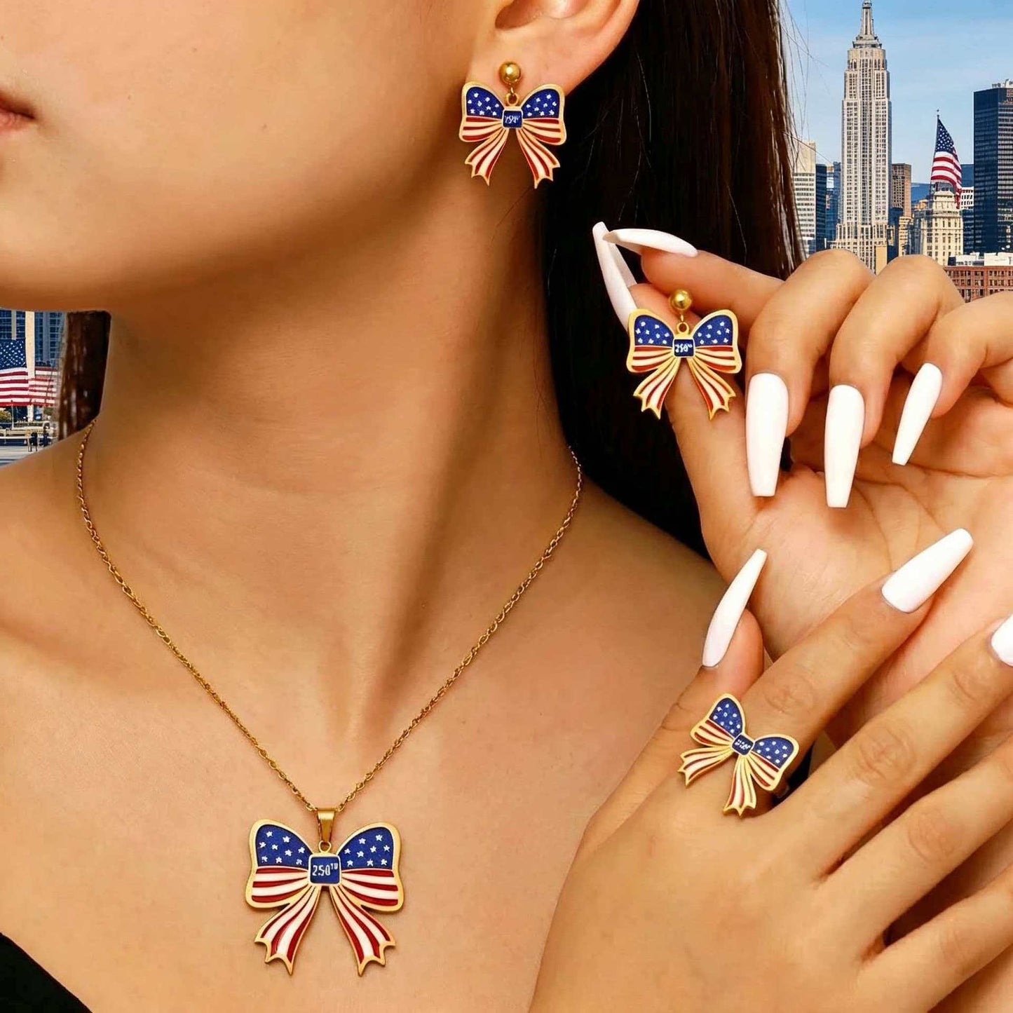 Elegant Plated Stainless Steel Cross Jewelry Set for Women