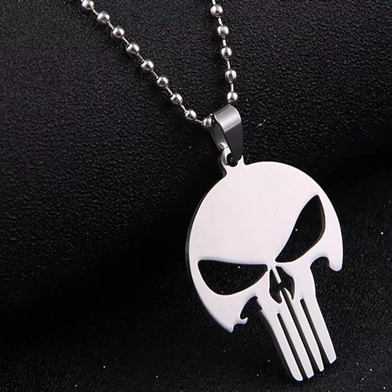 Collana Pendente Personalizzata Teschio in Acciaio Inox con Finitura Placcata Unisex
