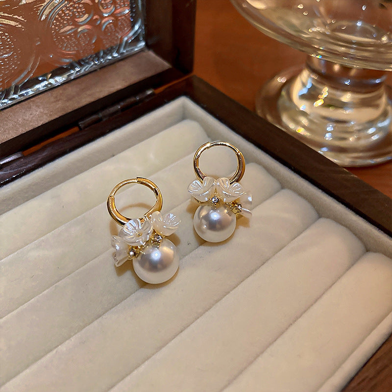 Minimalist Geometric Drop Earrings with Zircon and Pearl Accents in Gold-Plated Copper and 925 Sterling Silver Posts