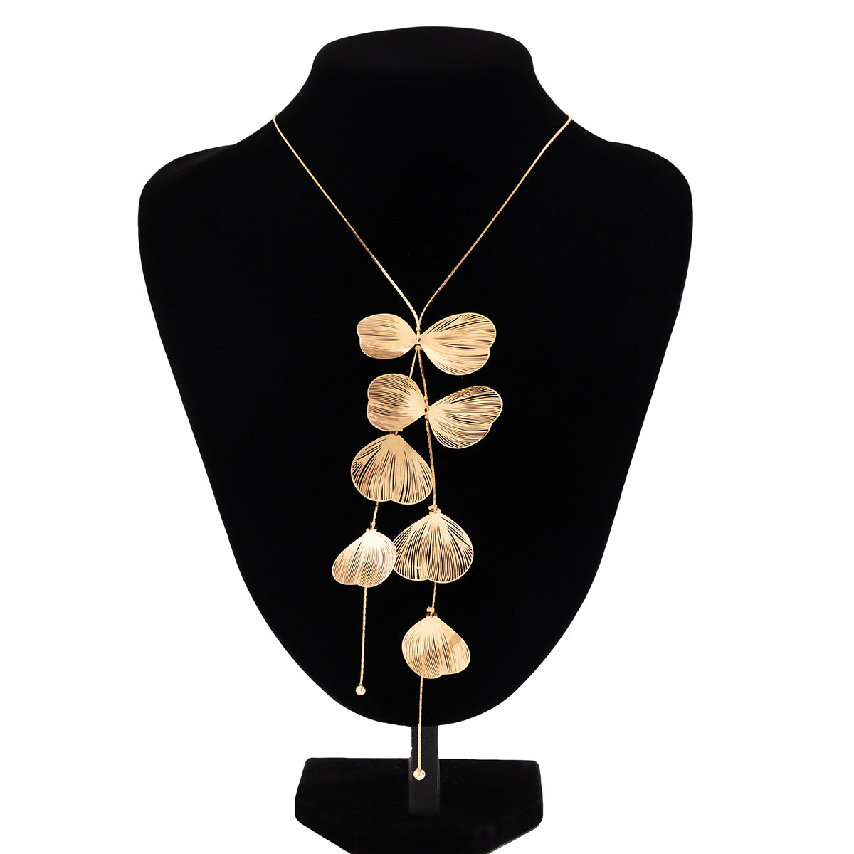 Minimalist Ginkgo Leaf Pendant Necklace in Plated Copper with Snake Chain for Women