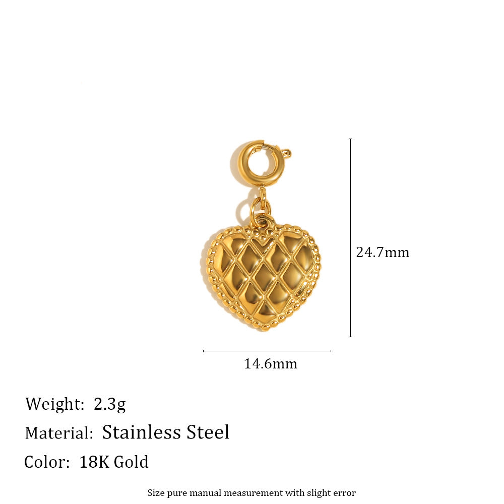 18K Gold Plated Stainless Steel Animal Charm Bar Pendant