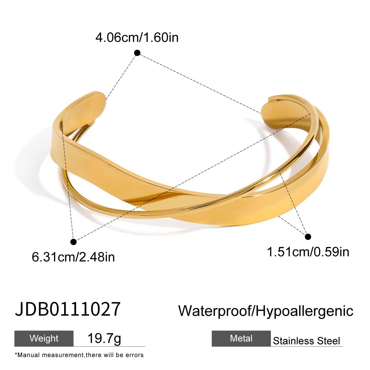Pulsera de acero de titanio con chapado en oro de 18 quilates, diseño de línea geométrica, a la moda, para mujer