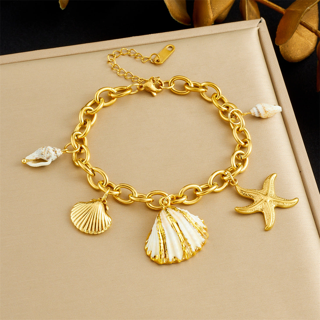 Vacation Gold Plated Star Animal Stainless Steel Bracelet