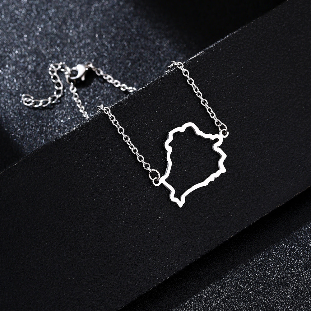 Pulsera geométrica minimalista hueca de acero de titanio para hombres y mujeres con acabado pulido