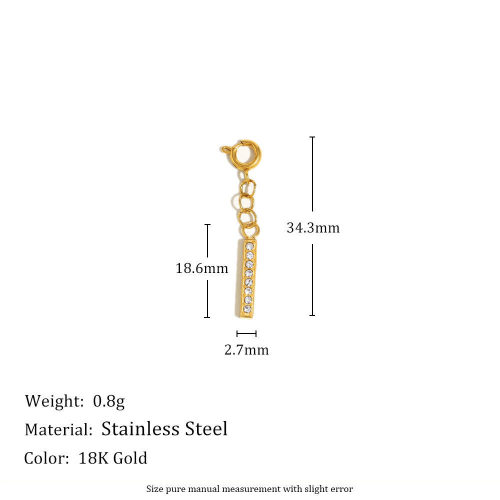 Geometric Heart Pendant with Spring Clasp in Stainless Steel Plated with 18K Gold for Fashionable Office Wear