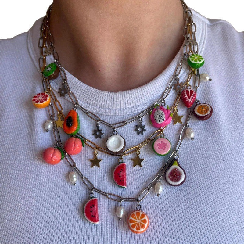 Sweet Fruit Stainless Steel PVD Plated Pendant