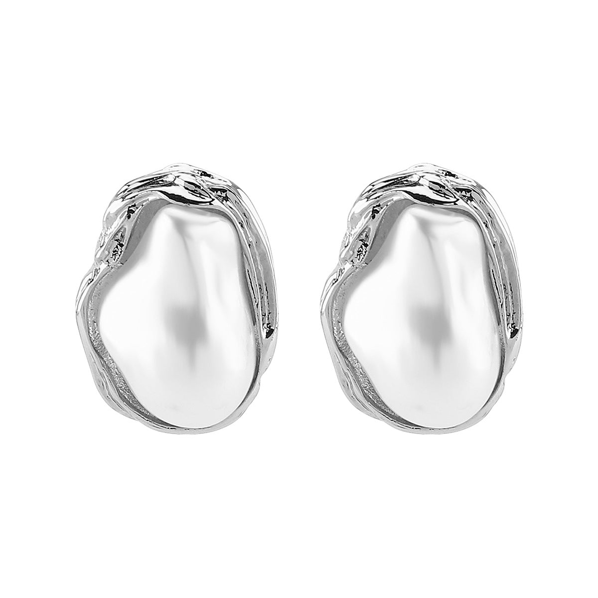 Collar geométrico de moda con base de aleación e incrustaciones de perlas simuladas para mujer