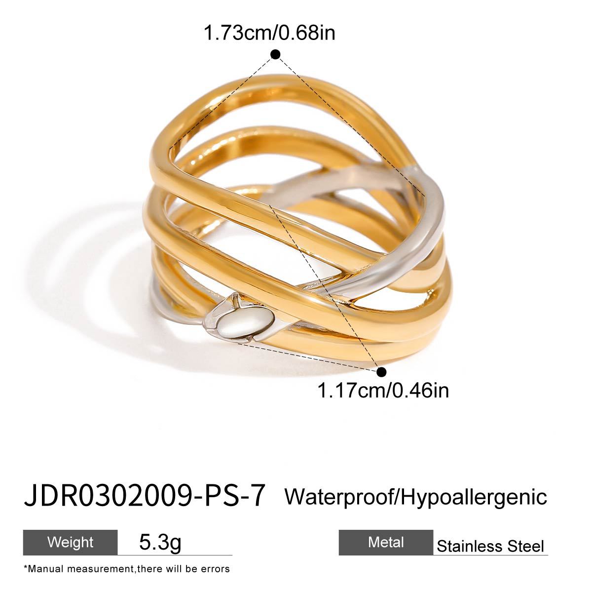 Anillo de mujer de acero de titanio con forma de serpiente geométrica, con acabado chapado, accesorio de moda minimalista de lujo