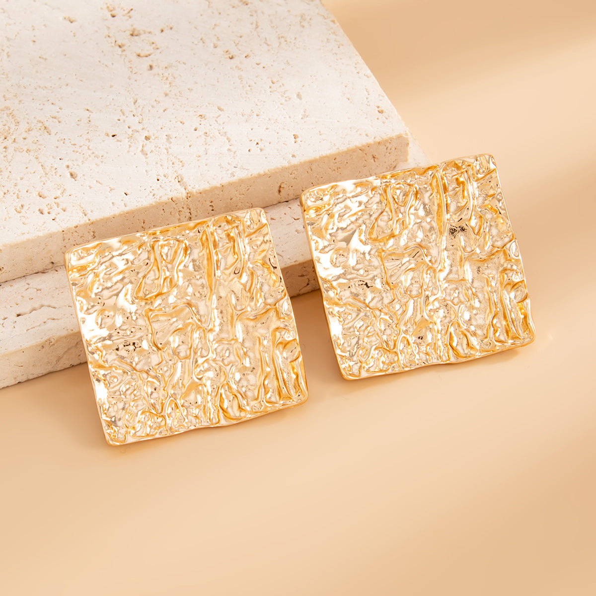 Creative Liquid Lava Wrinkled Heart Geometric Alloy Plated Earrings for Women
