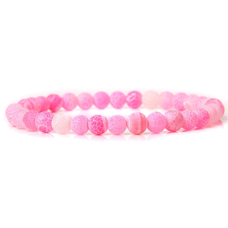 Sweet Natural Gemstone Round Beaded Stretch Bracelet Unisex