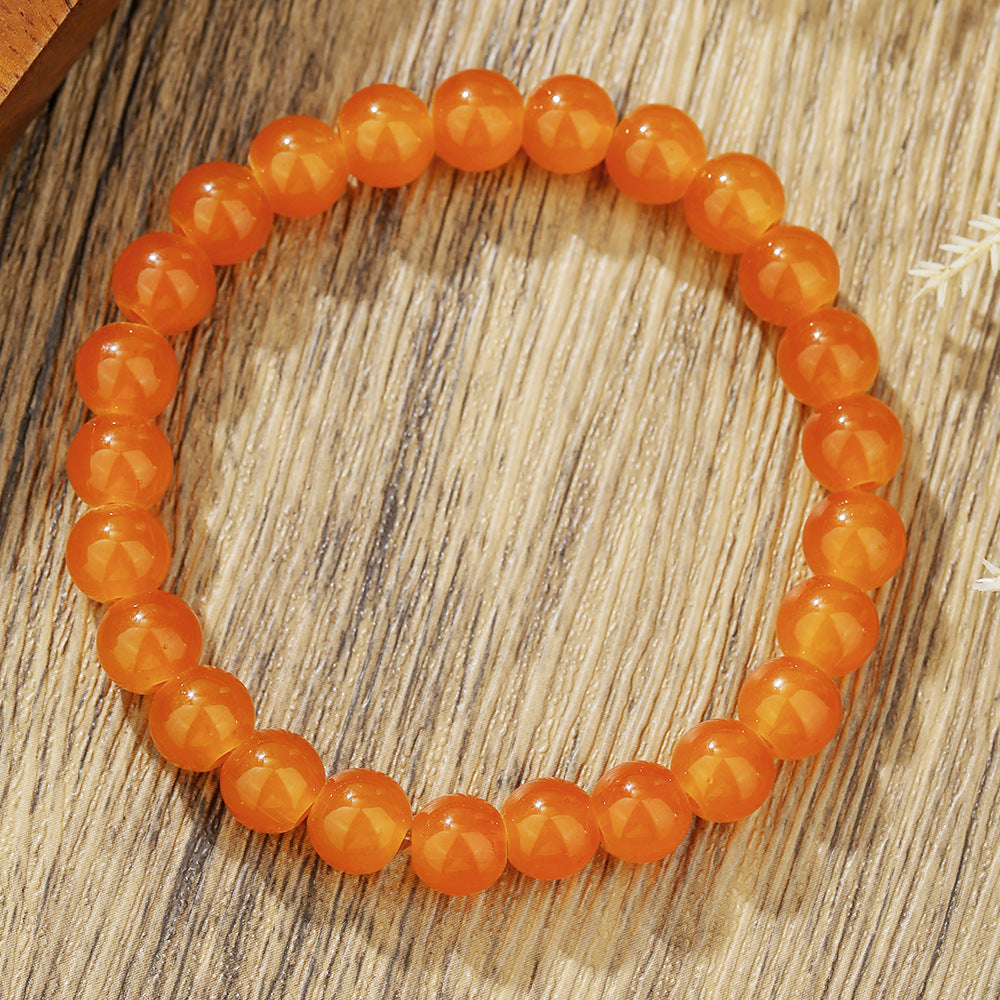 Handmade Round Natural Stone Bracelet with Citrine Tiger Eye and Hematite for Unisex