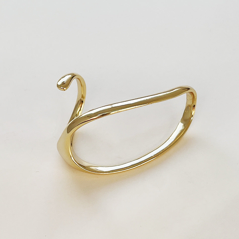 Anello minimalist con cuore geometrico in argento sterling 925 da donna