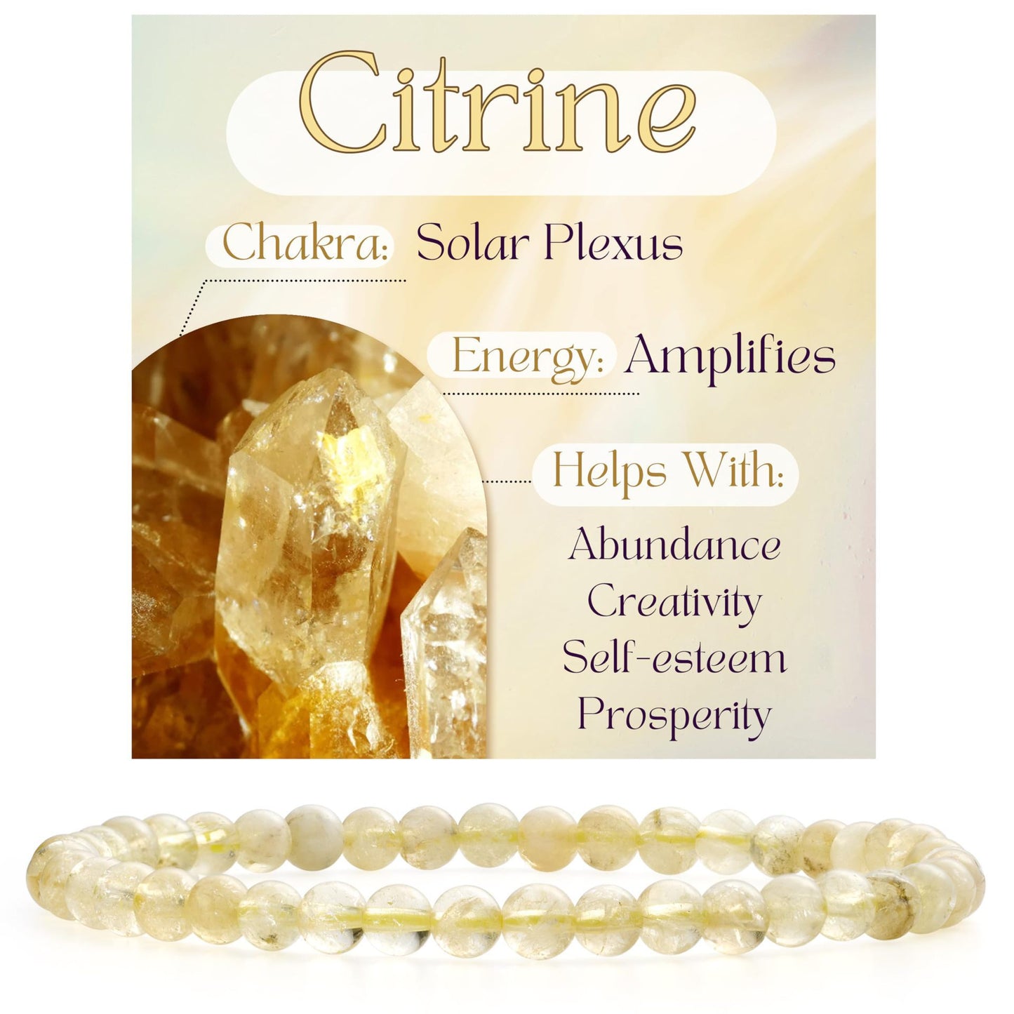 Vintage Minimalist Round Natural Stone Elastic Bracelet Unisex