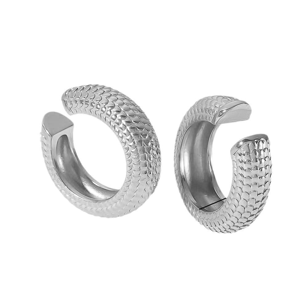 Orecchini a clip da donna a cerchio placcato in acciaio inossidabile a forma di C minimalista, orecchini geometrici alla moda