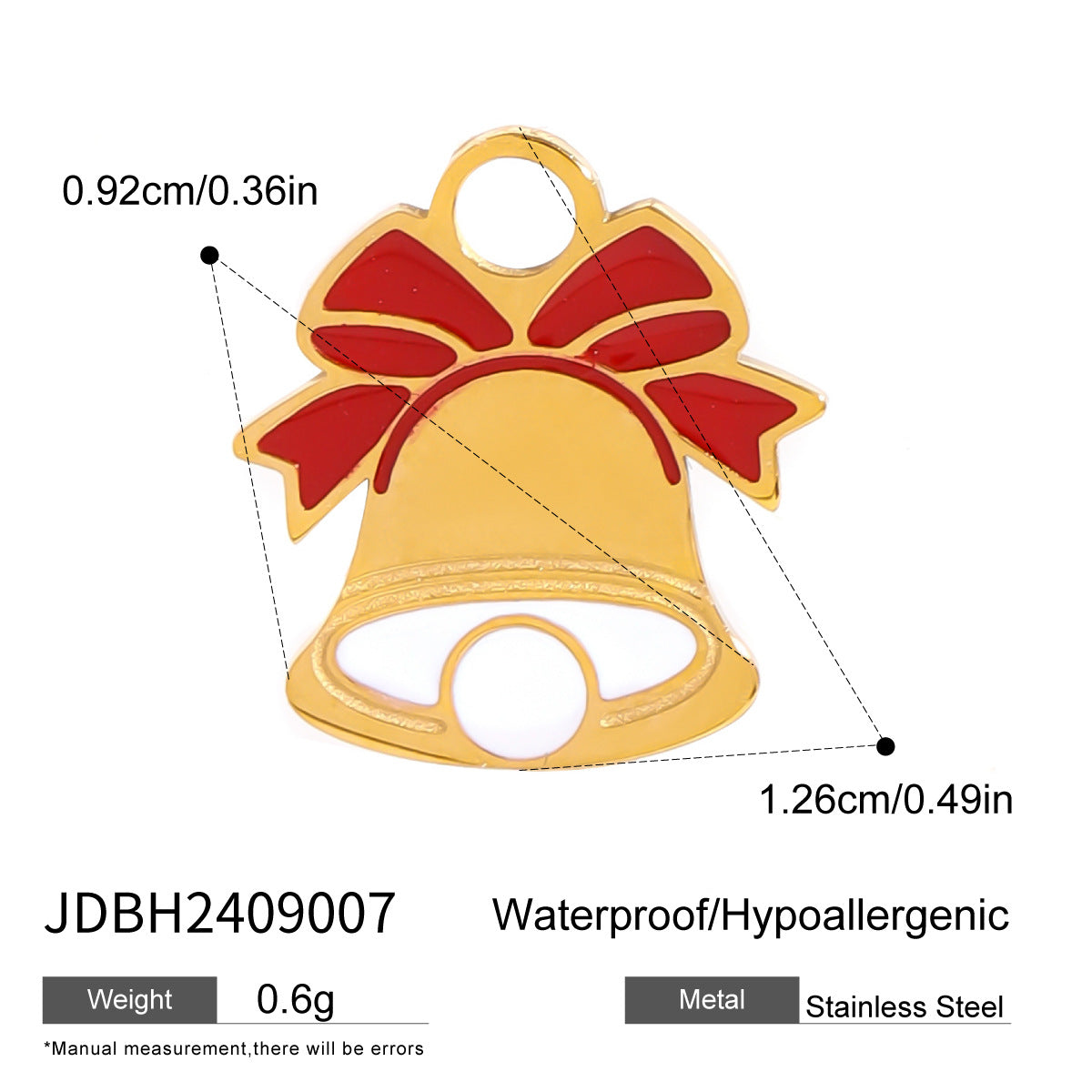 Fashionable Christmas Snowflake and Santa Bell Stainless Steel Bracelet for Women with Plated Finish