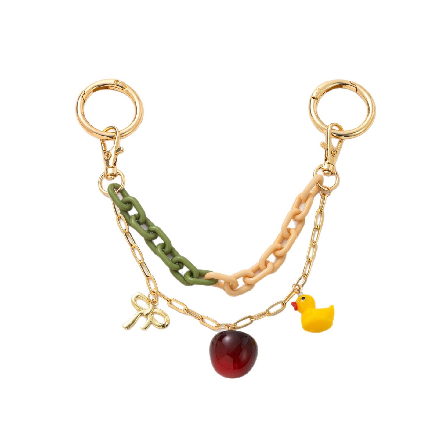 Sweet Striped Zinc Alloy Drip Oil Charm Bar for Women
