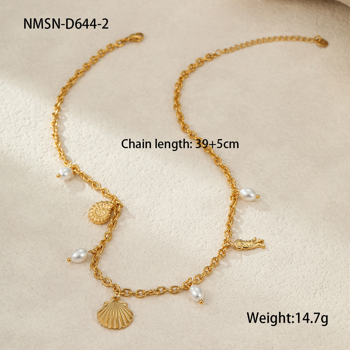 Collar de Acero Inoxidable con Diseño Geométrico de Concha y Estrella de Mar, Chapado, de Moda para Mujer