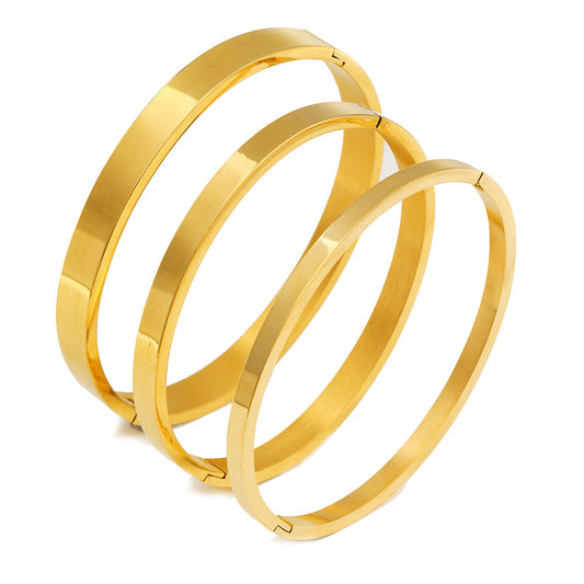 Geometric Gold Plated Titanium Steel Stainless Steel Bracelet