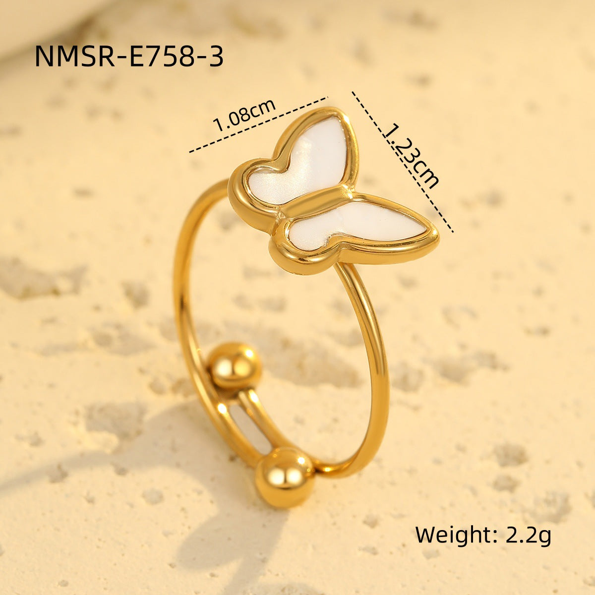 Set Collana Pendente a Farfalla OL alla Moda con Catena in Acciaio Inossidabile e Orecchini e Anello Abbinati