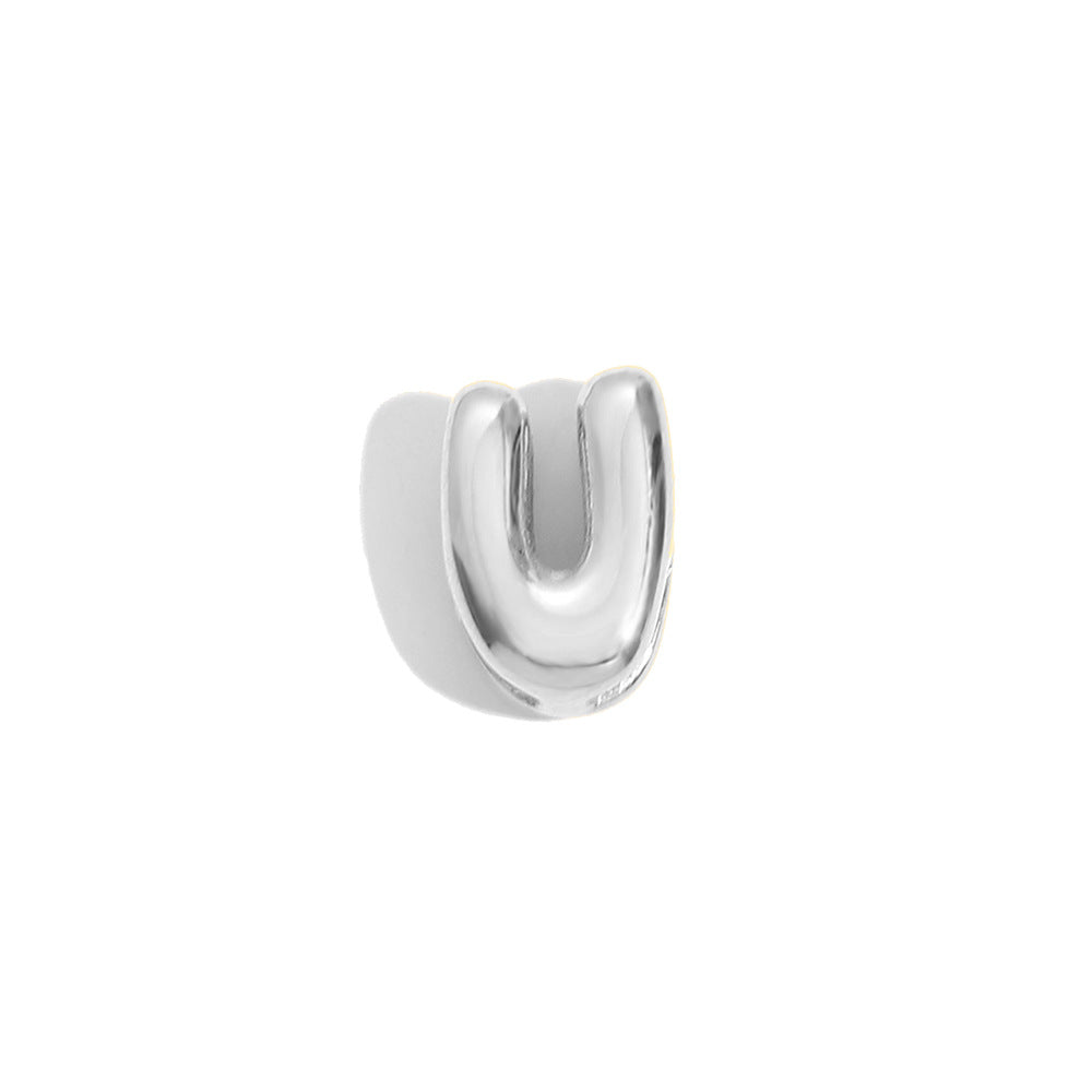 Collana Minimalista con Ciondolo a Lettera da Donna in Acciaio Inox con Placcatura in Oro 18K Design Cavo