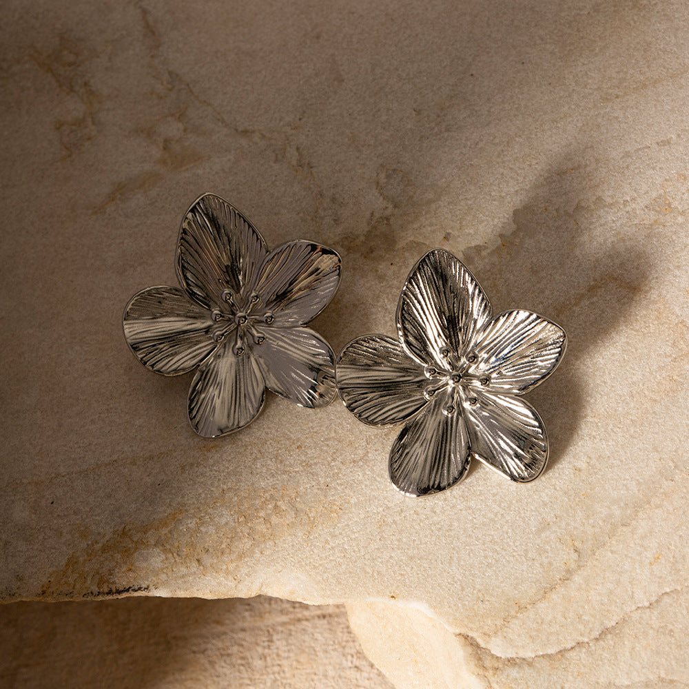 Pendientes minimalistas de acero inoxidable geométricos con acabado chapado para mujer