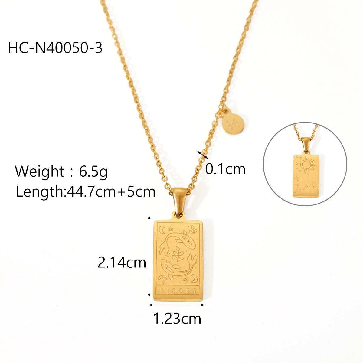 Collana con Ciondolo Costellazione Zodiacale Stile Ins da Donna in Acciaio al Titanio con Finitura Placcata