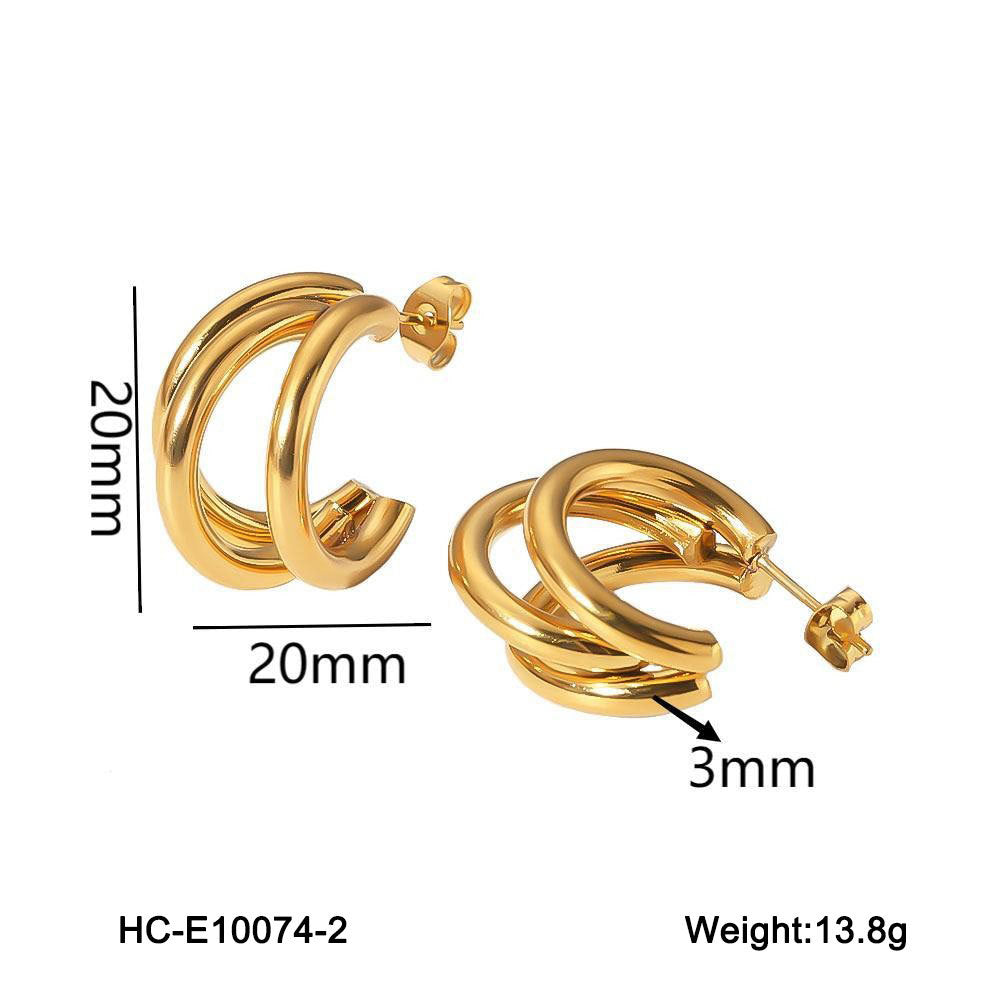 Geometric Stainless Steel Hypoallergenic Coil Earrings for Women with Plated Finish