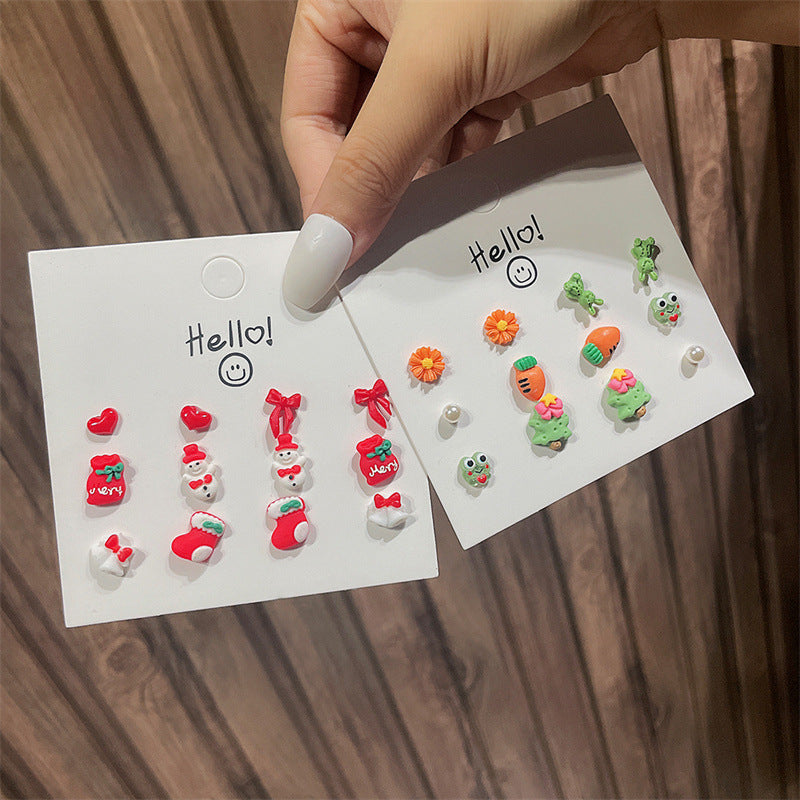 Sweet Minimalist 925 Sterling Silver Post Resin Drip Oil Geometric Floral Stud Earrings for Women