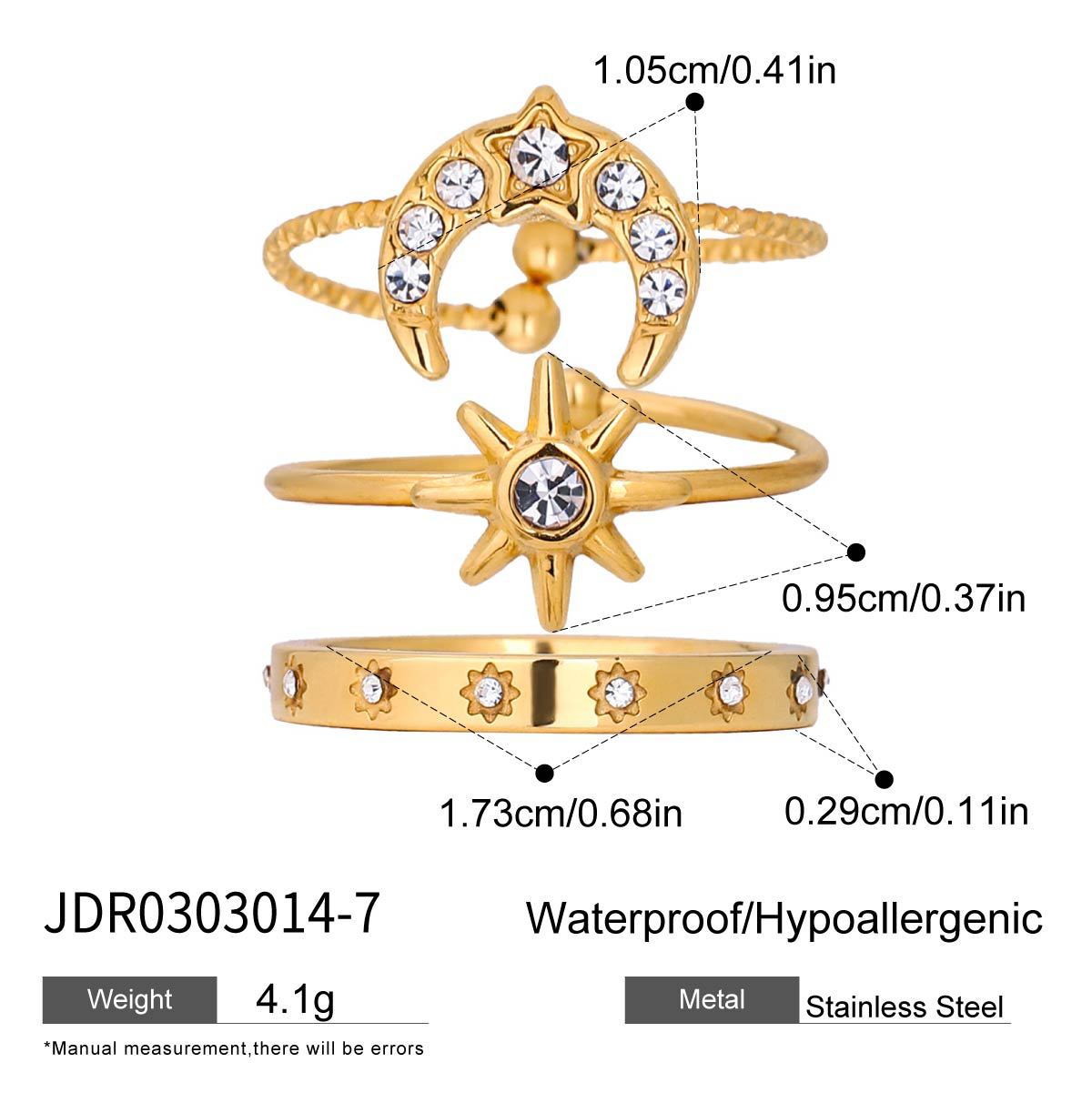 Anello geometrico in acciaio al titanio da donna con finitura galvanica, accessorio di moda di lusso ispirato al vintage