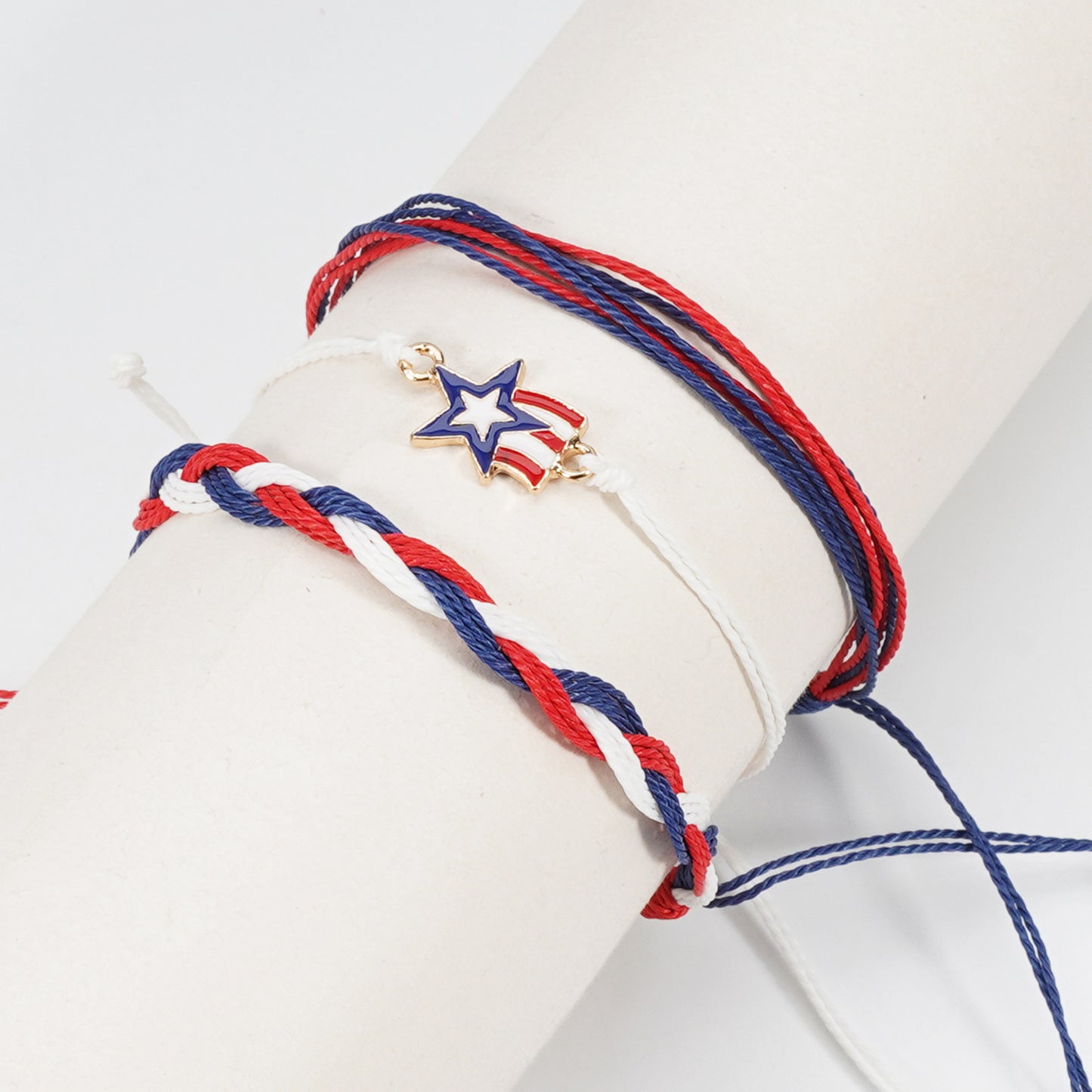 Set di bracciali rotondi a stella tessuti a mano unisex