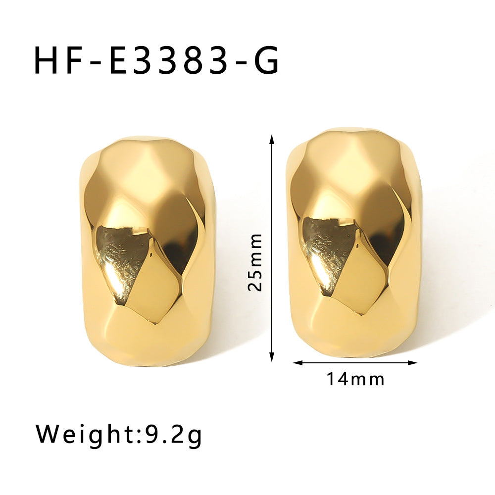 Orecchini irregolari geometrici in acciaio inossidabile con placcatura in oro 18 carati da donna — Gioielli di moda minimalisti