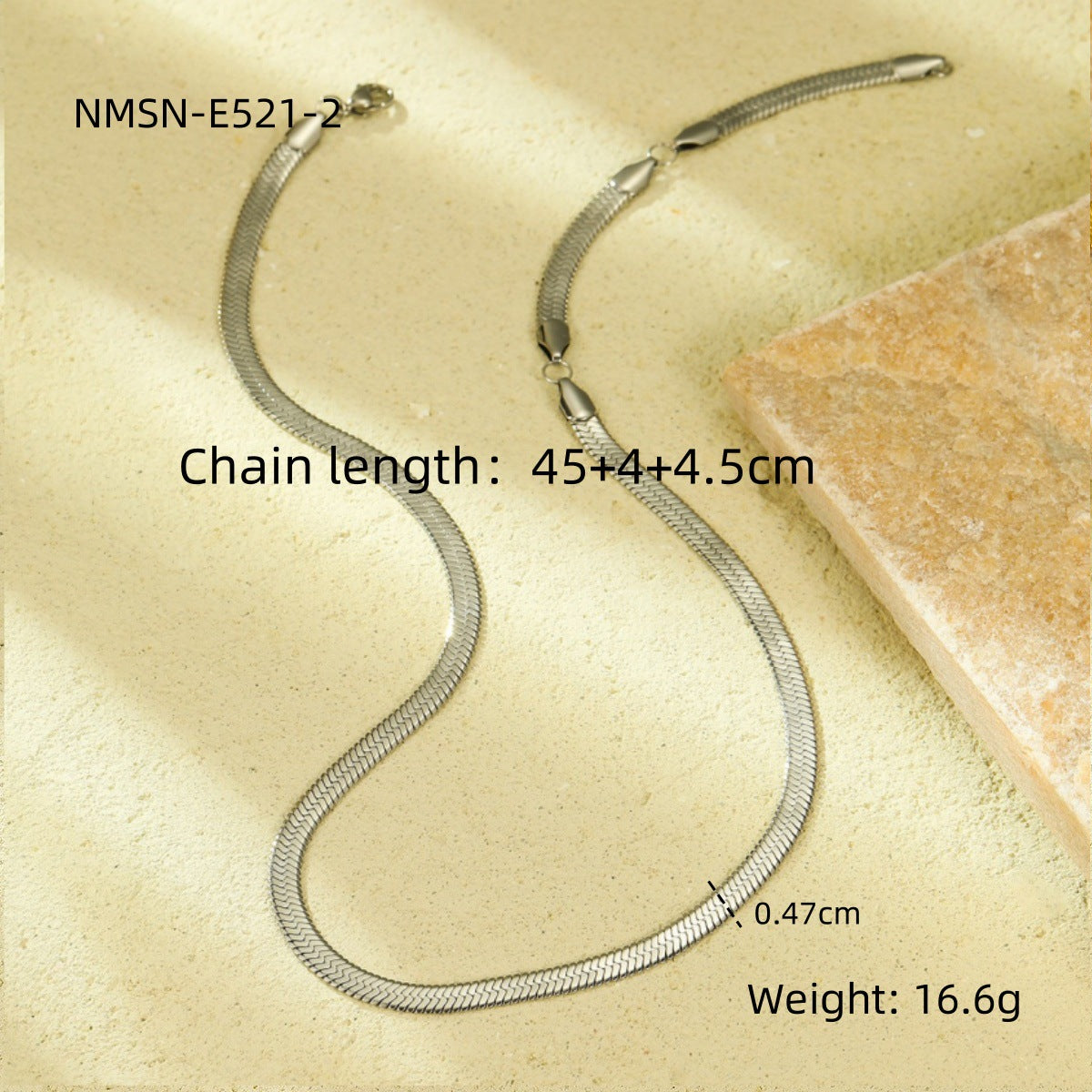 Minimalist Fashion Stainless Steel Snake Chain Necklace for Men and Women